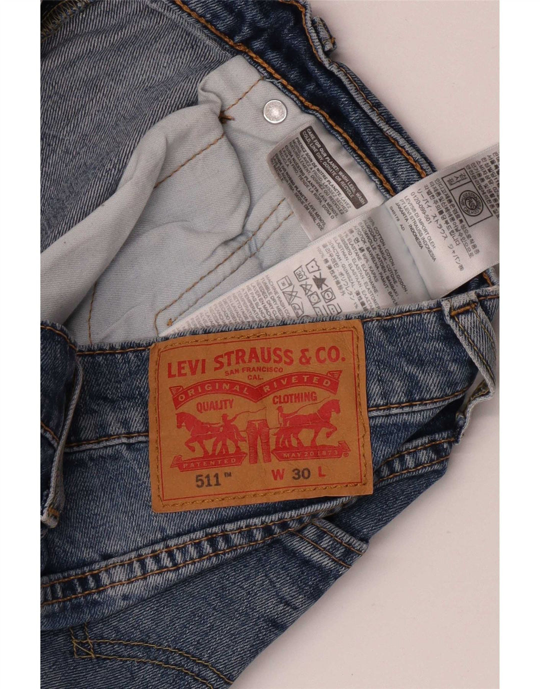 Levi's Herre 511 denimshorts W30 mellemblå bomuld