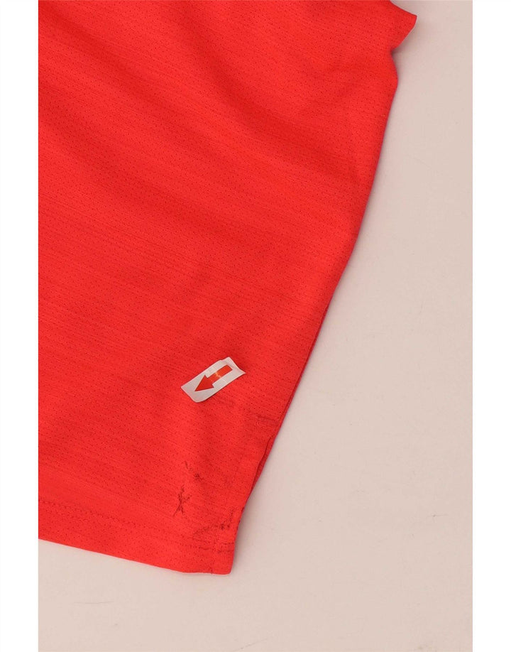 Nike herre Dri Fit T-shirt top mellem rød stribet polyester