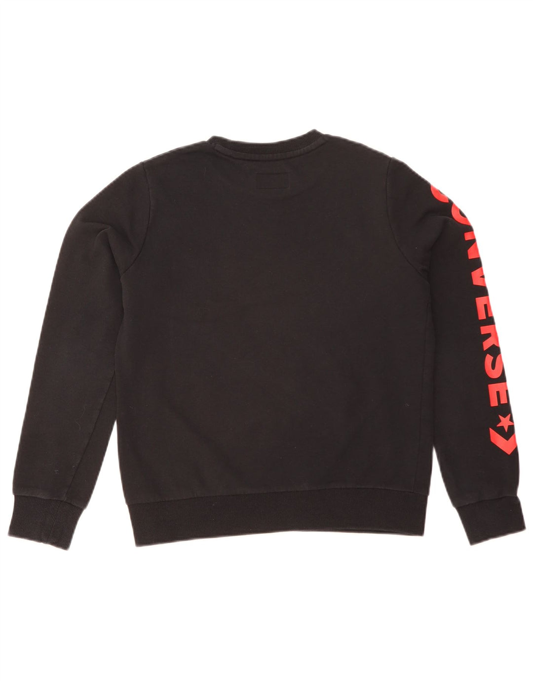 Converse Graphic Sweatshirt Jumper UK 8 Small Black
