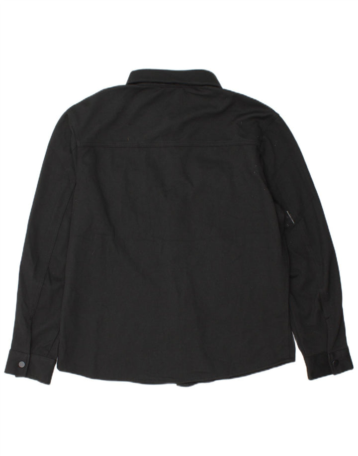 Zara Herre Overshirt Skjorte Stor Sort Polyester