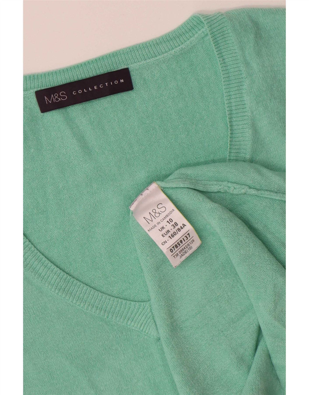 Marks & Spencer Dame Oversized V-hals sweater UK 10 Lille Grøn