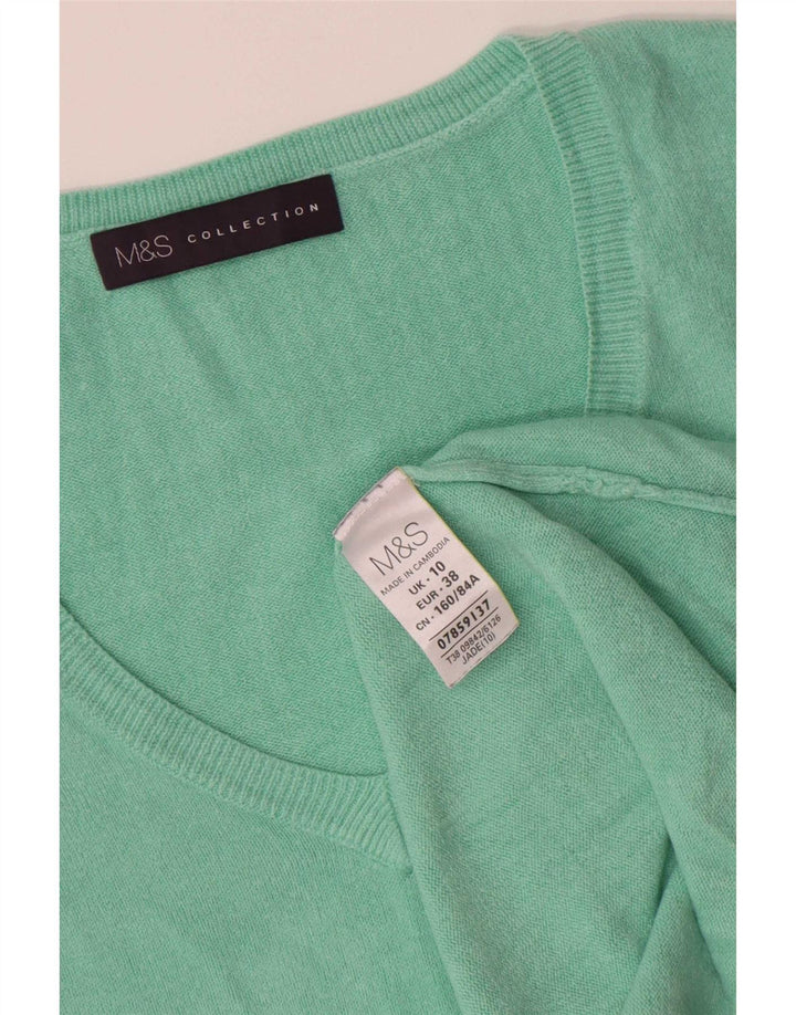 Marks & Spencer Dame Oversized V-hals sweater UK 10 Lille Grøn