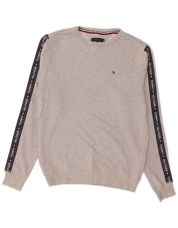 Tommy Hilfiger Herre Grafisk Sweatshirt Jumper Medium Grå Colourblock