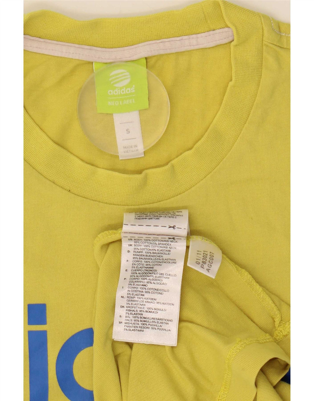 Adidas Grafisk T-shirt top til mænd, lille gul bomuld