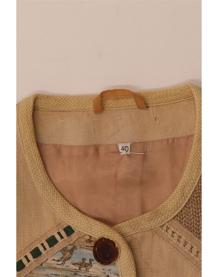 Vintage Dame Oversized 5 Button Blazer Jacket EU 40 Medium Beige