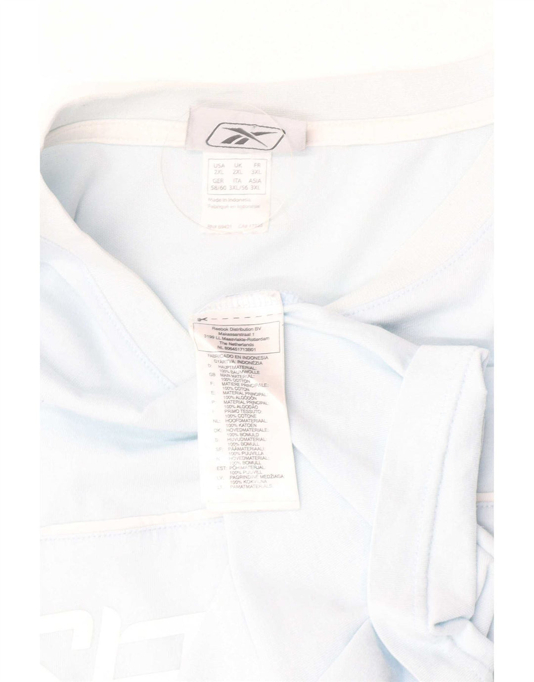 Reebok Herre Grafisk T-Shirt Top 2XL Blå Bomuld