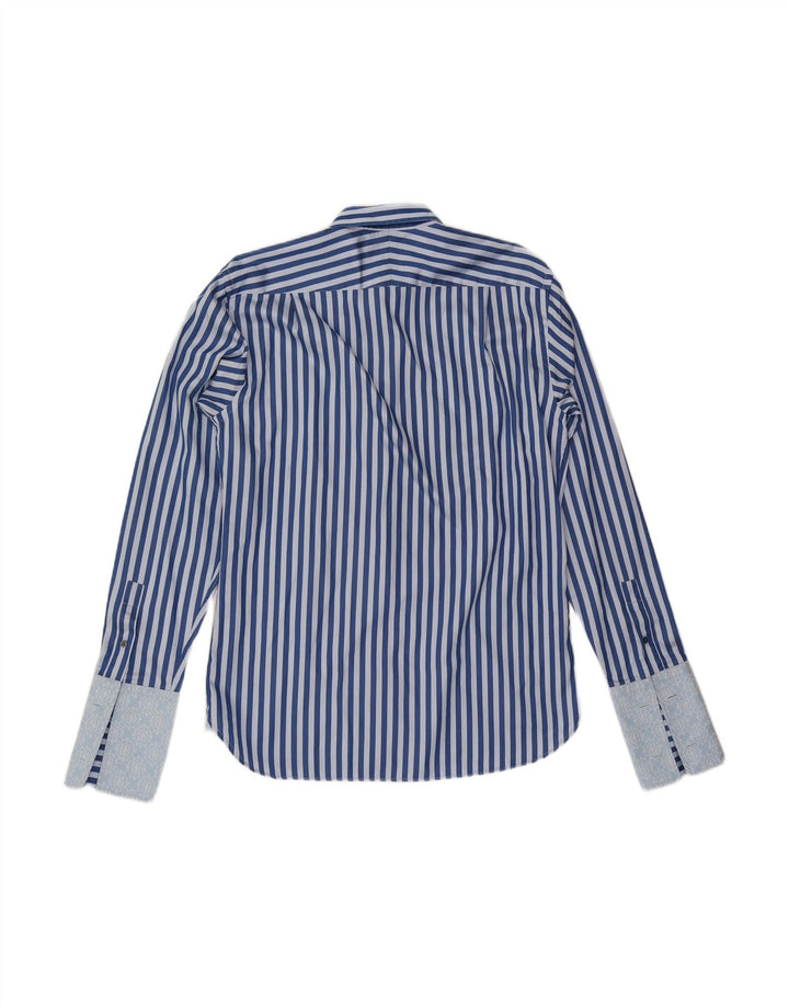 TED BAKER Mens Formal Shirt Size 16 Large Blue Striped Cotton