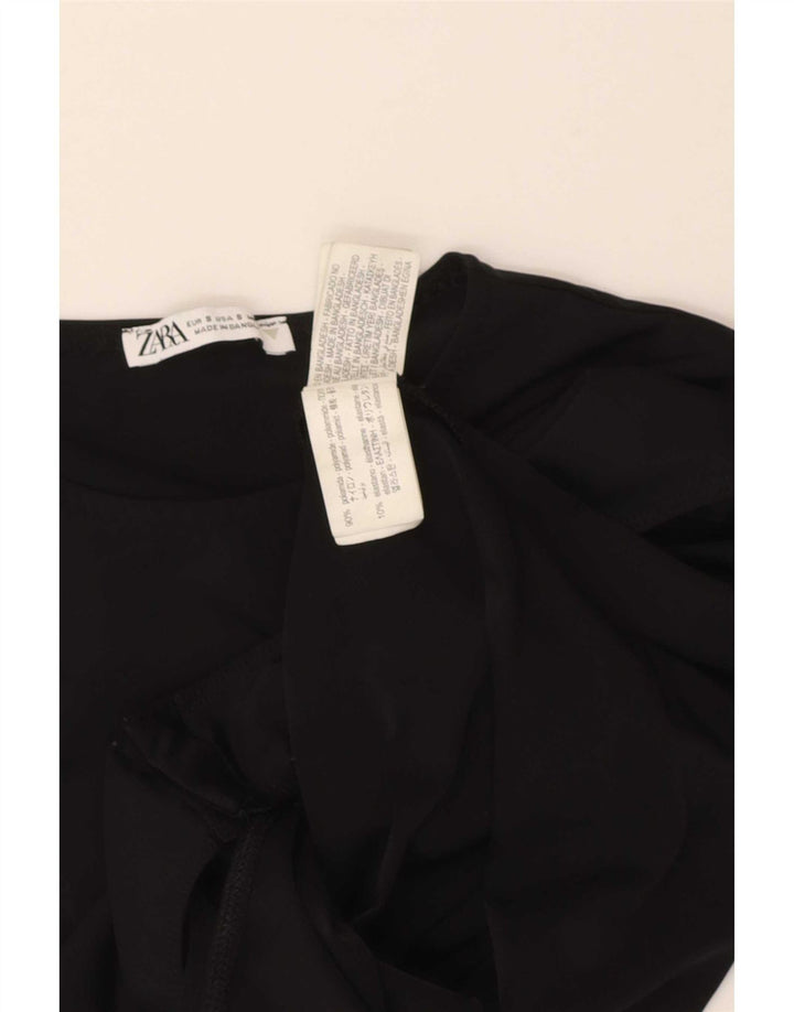 Zara Womens Bodysuit UK 8 Small Black Polyamide