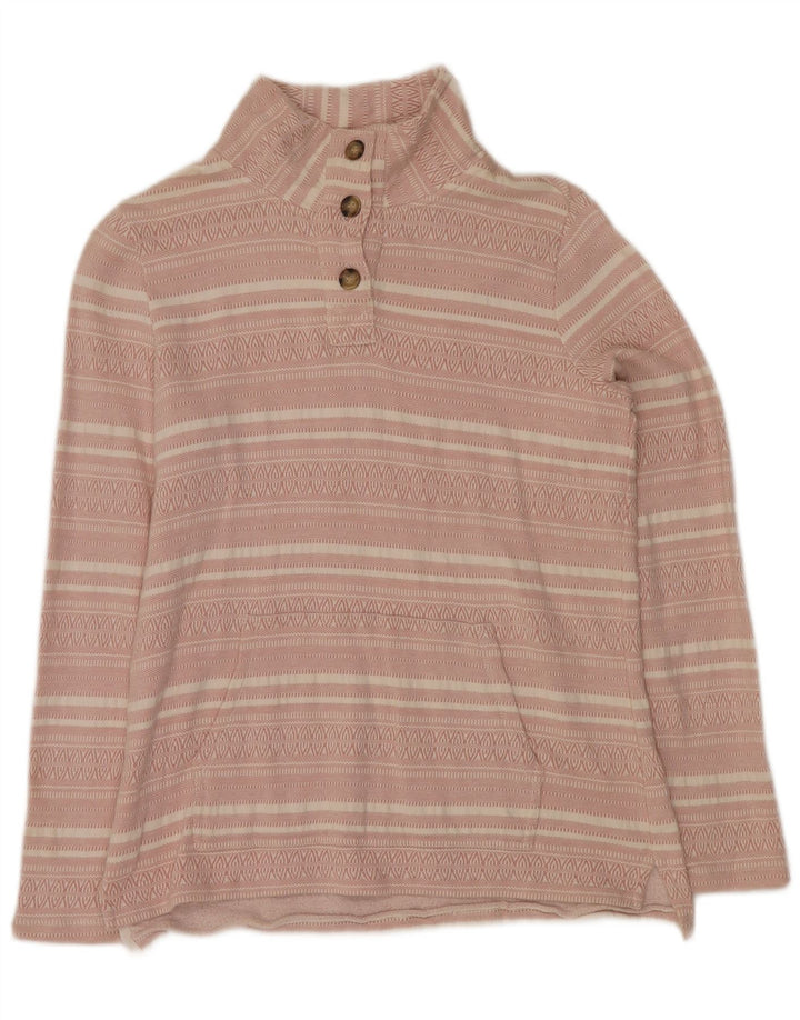 FAT FACE Dame Oversized Sweatshirt Jumper UK 8 Small Pink Stribet