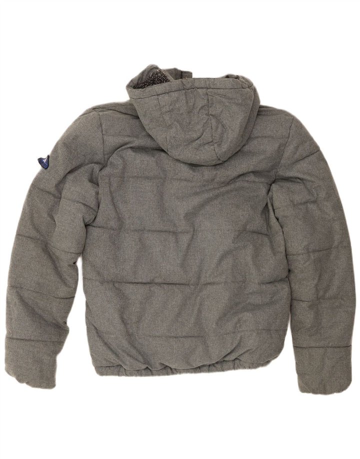Superdry Polstret jakke med hætte til mænd UIK 38 mellemgrå polyester