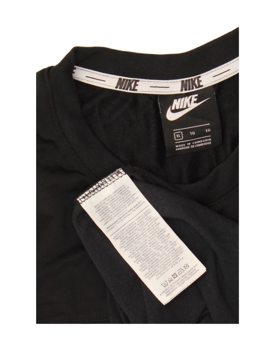Nike grafisk T-shirt top til mænd XL sort bomuld