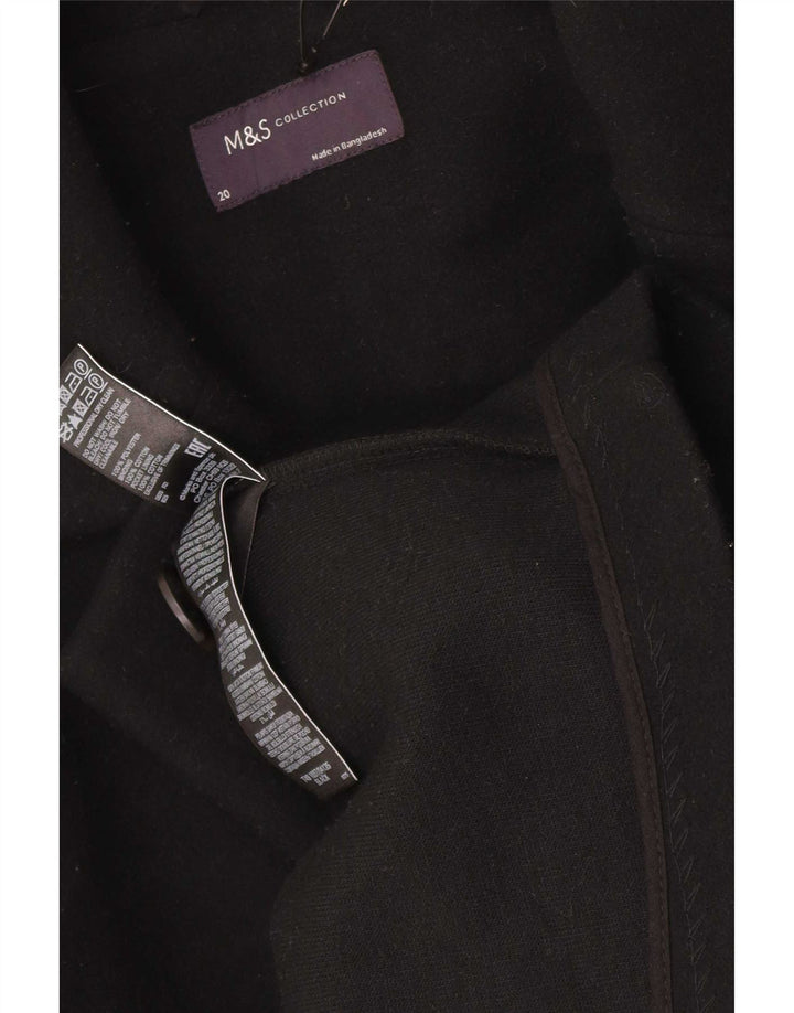 Marks & Spencer Dame Overfrakke UK 20 2XL Sort Polyester