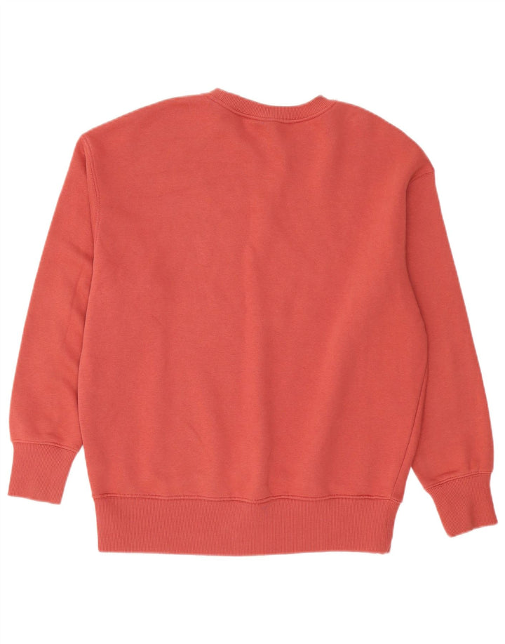 Nike Dame Grafisk Oversized Sweatshirt Jumper UK 6 XS Rød Bomuld