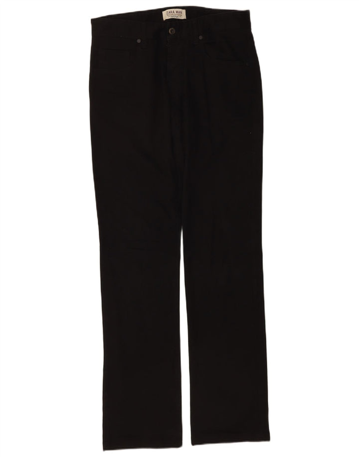 Zara Straight Jeans til mænd EU 38 Small W30 L32 Sort Bomuld