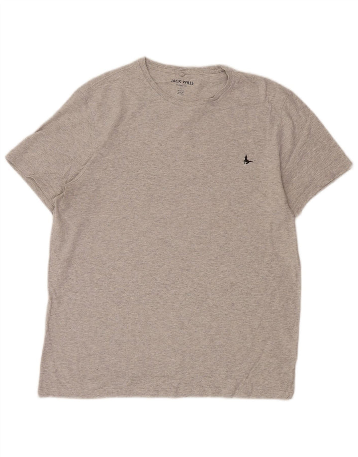 Jack Wills Herre Classic Fit T-Shirt Top Stor Grå Bomuld