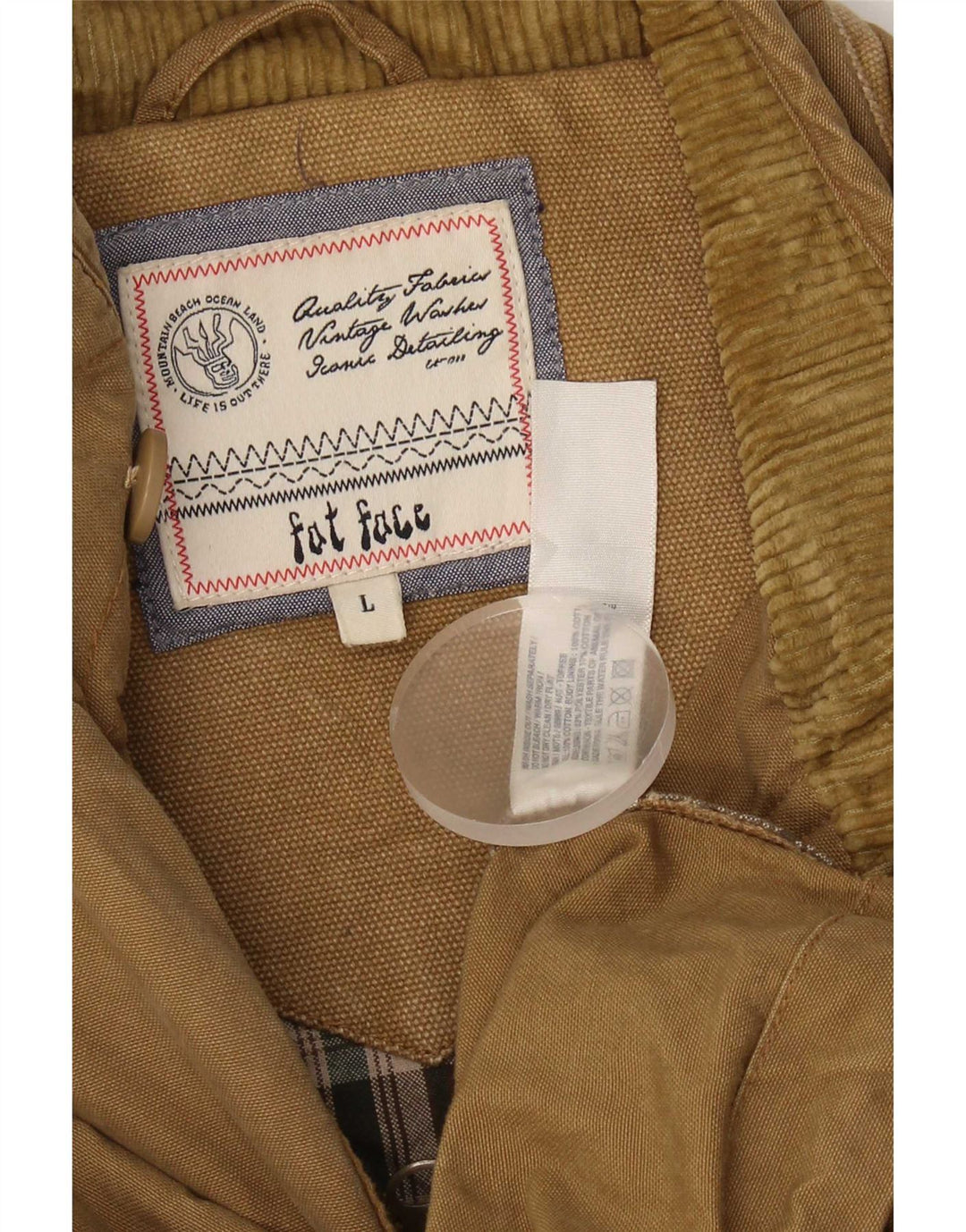 Fat Face Herre Military Jacket UK 40 Stor Beige Bomuld