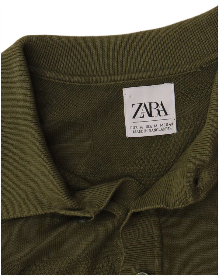 Zara Herre Polo Shirt Medium Khaki Camouflage
