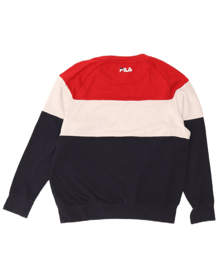 Fila Herre grafisk sweatshirt Jumper UK 14 Medium Flerfarvet Colourblock