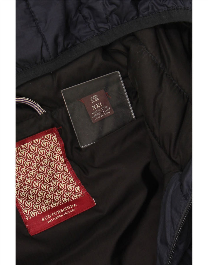 SCOTCH & SODA Dame hætte polstret Gilet UK 20 2XL Navy Blue