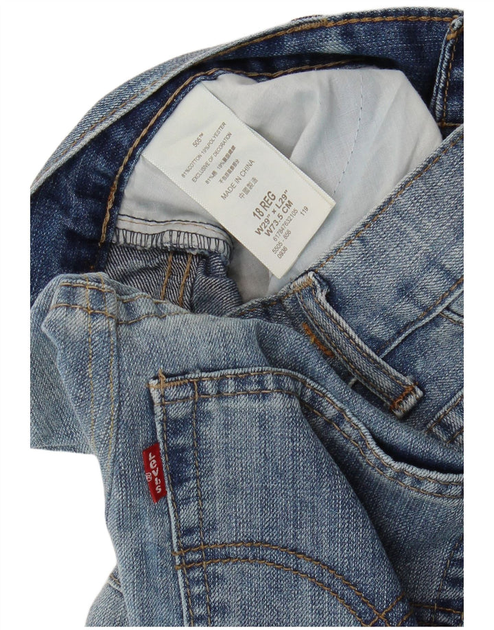 LEVI'S Girls 505 tilspidsede jeans 15-16 år W29 L29 blå bomuld