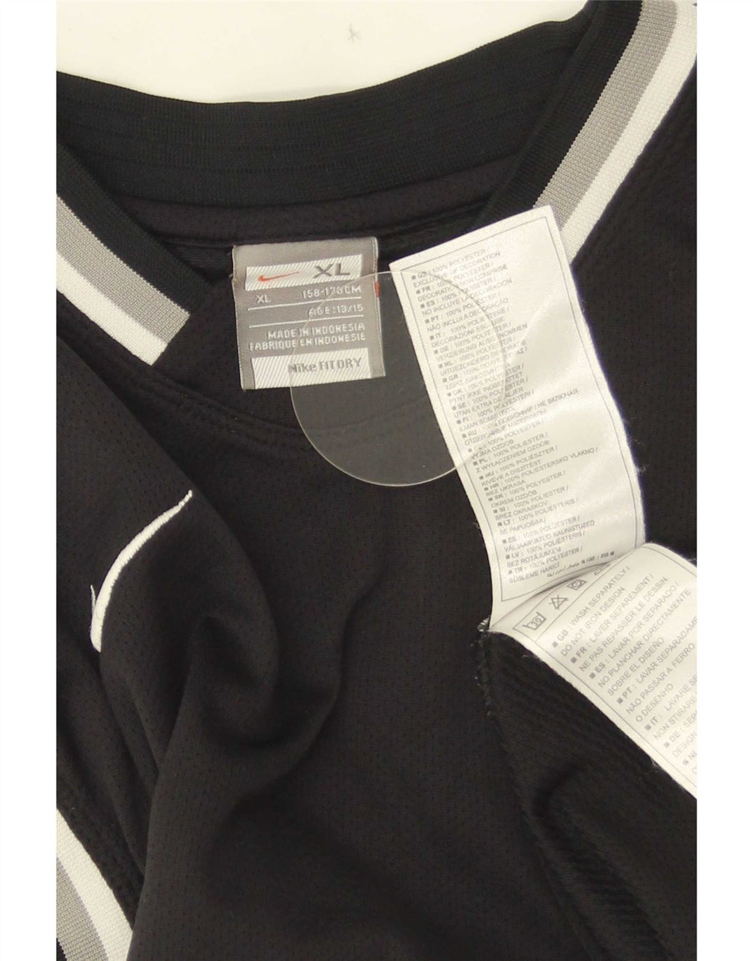 Nike drengevest top 13-14 år XL sort stribet polyester