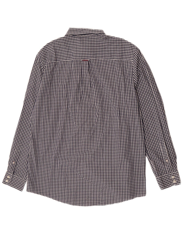 Crew Clothing Herre Classic Fit Shirt Large Navy Blue Gingham Cotton