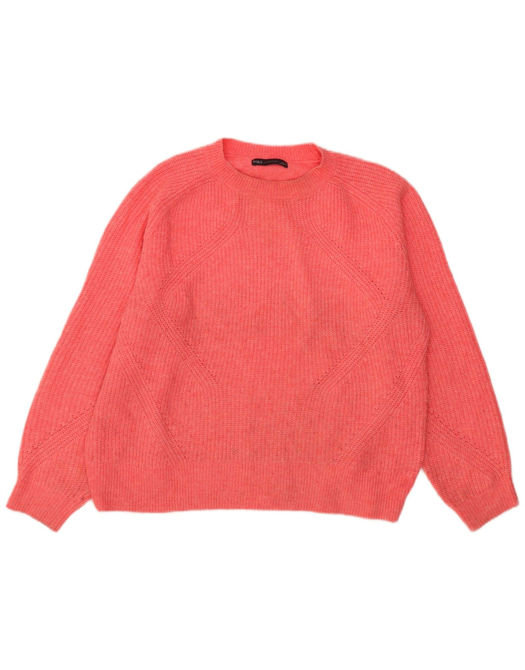 Marks & Spencer Dame Oversized Crew Neck sweater UK 16 Large Pink