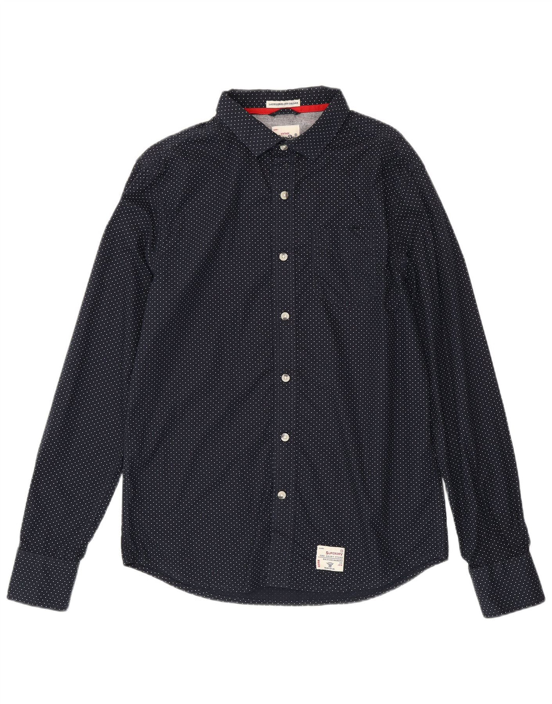 Superdry Herreskjorte XL Marineblå Polka Dot Bomuld