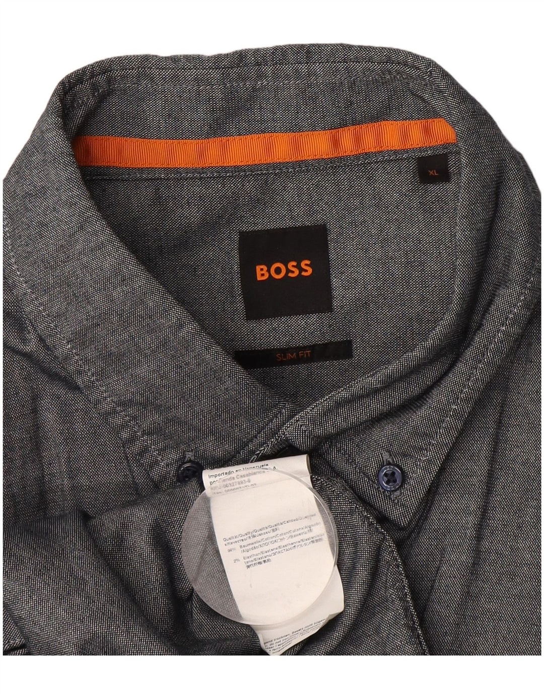 Hugo Boss Herre Slim Fit Shirt XL Grå Bomuld