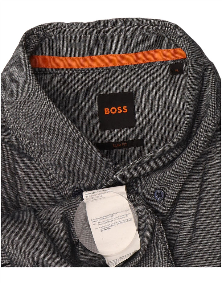 Hugo Boss Herre Slim Fit Shirt XL Grå Bomuld