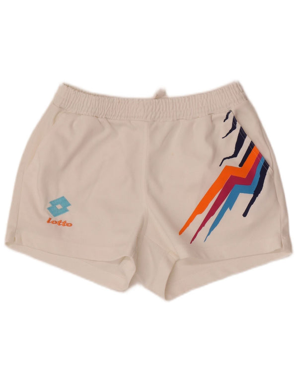 Lotto Womens Sport Shorts UK 12 Medium White Geometric