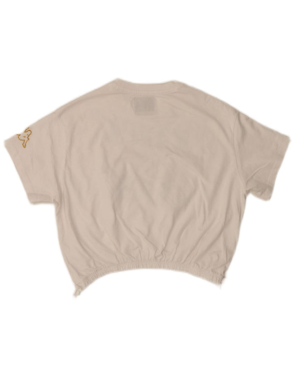 Kappa Girls Crop Grafisk T-Shirt Top 13-14 År Hvid Bomuld