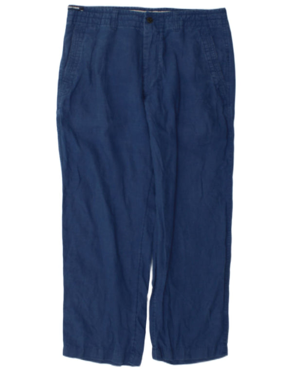 Marks & Spencer Herre Loose Fit Chino Bukser W34 L29 Blå Linned