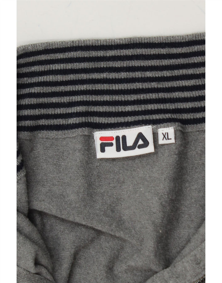 FILA Mens Zip Neck Sweatshirt Jumper XL Grey Vintage Fila and Second-Hand Fila from Messina Hembry 