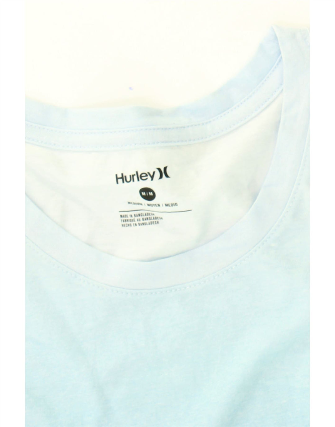 HURLEY Mens T-Shirt Top Medium Blue Colourblock Cotton Vintage Hurley and Second-Hand Hurley from Messina Hembry 