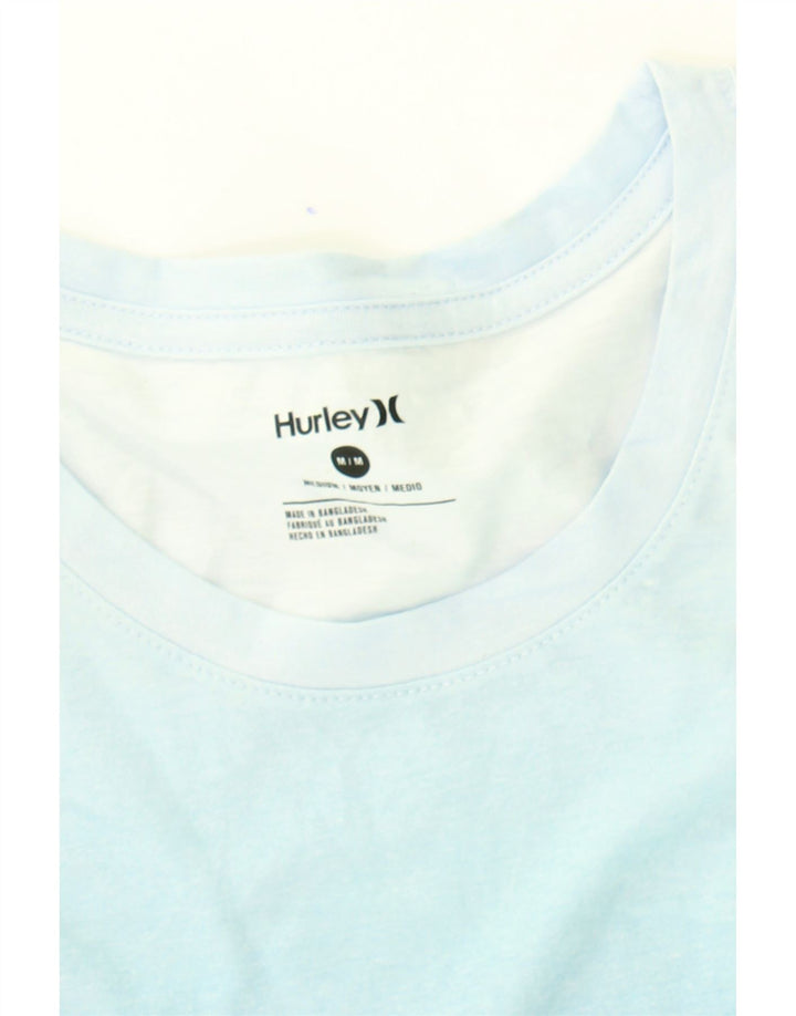 HURLEY Mens T-Shirt Top Medium Blue Colourblock Cotton Vintage Hurley and Second-Hand Hurley from Messina Hembry 