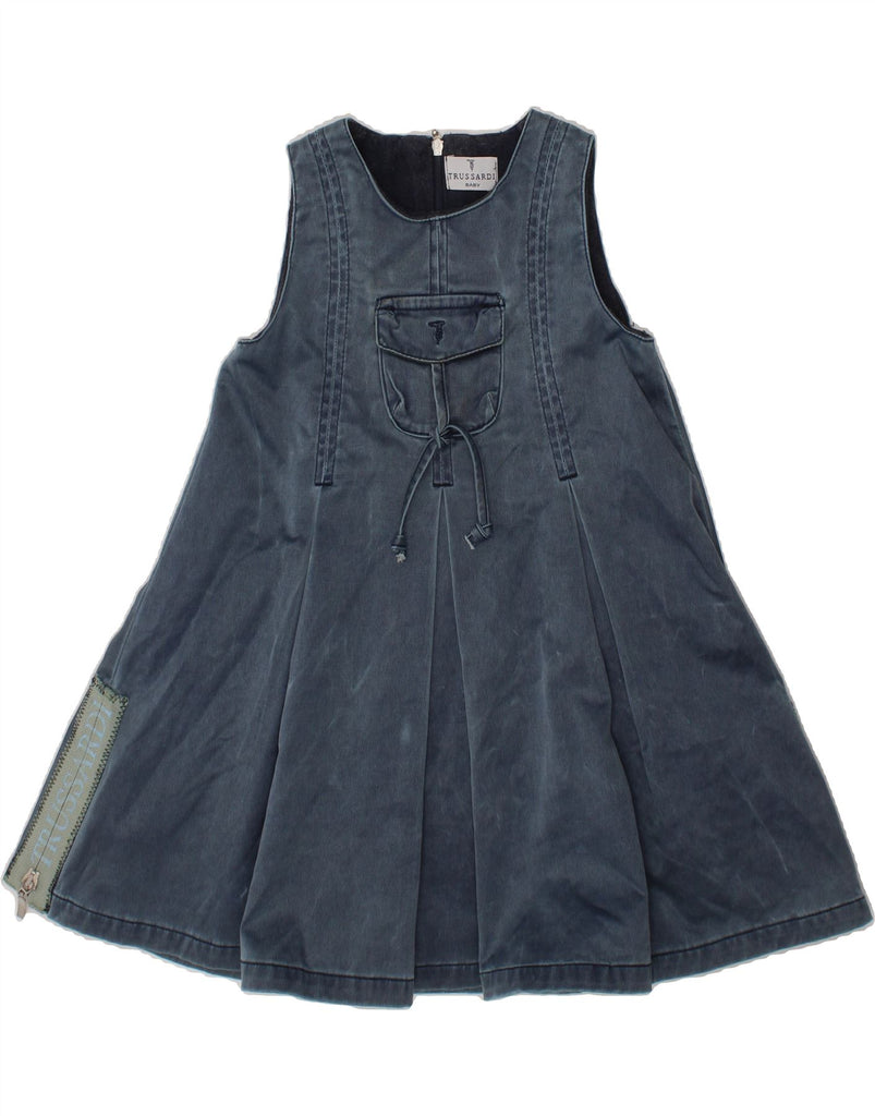 TRUSSARDI BABY Baby Girls Graphic Sleeveless Denim Dress 18-24 Months Blue Vintage Trussardi Baby and Second-Hand Trussardi Baby from Messina Hembry 