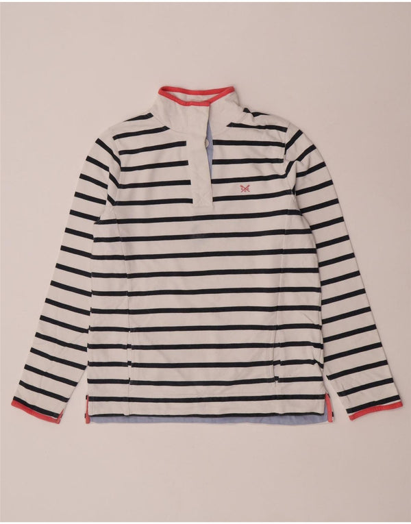 Crew Clothing Womens Sweatshirt Jumper UK 10 Small White Striped