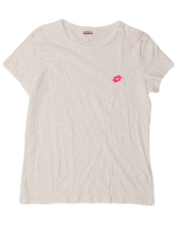 Lotto Dame T-Shirt Top UK 18 XL Hvid Bomuld