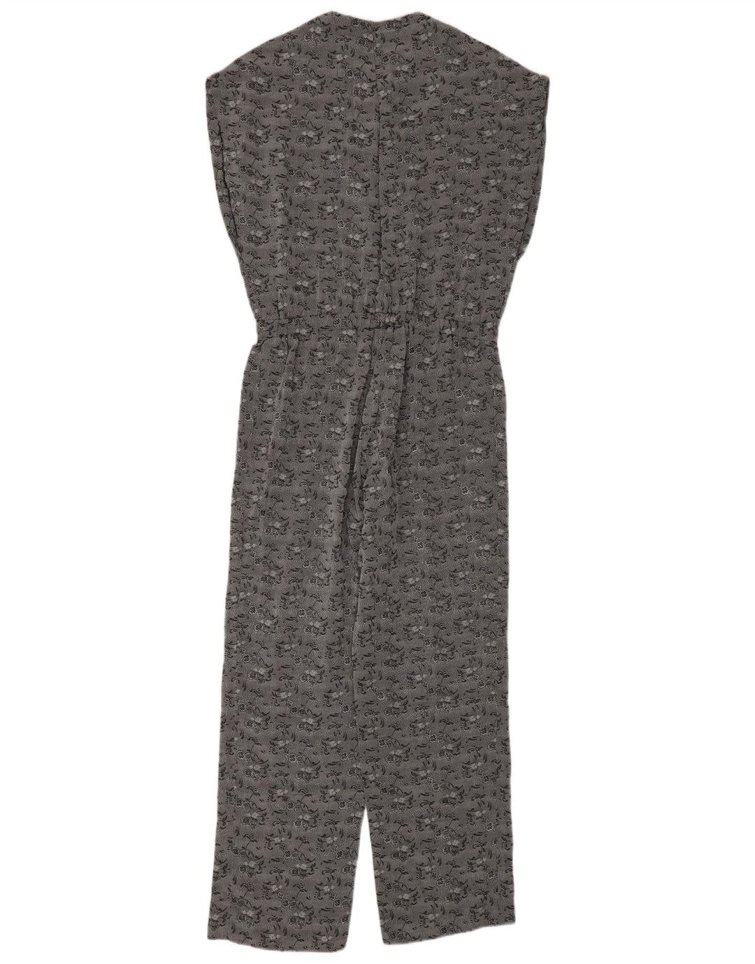 Vintage Dame Jumpsuit UK 12 Medium Grey Floral