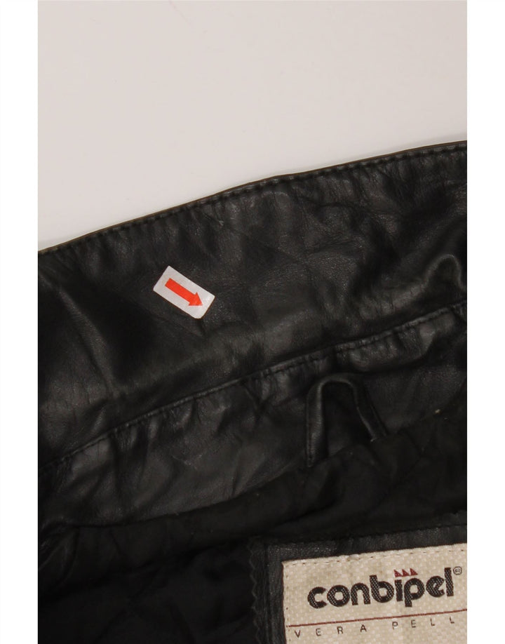 CONBIPEL Herre Læderjakke IT 44 XS Sort Læder