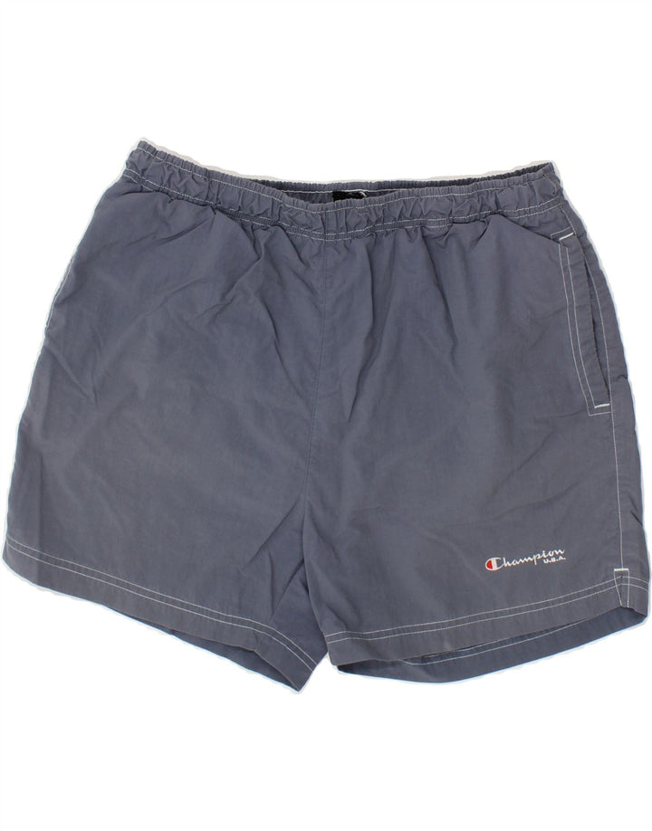 CHAMPION Mens Sport Shorts XL Blue Polyester Vintage Champion and Second-Hand Champion from Messina Hembry 