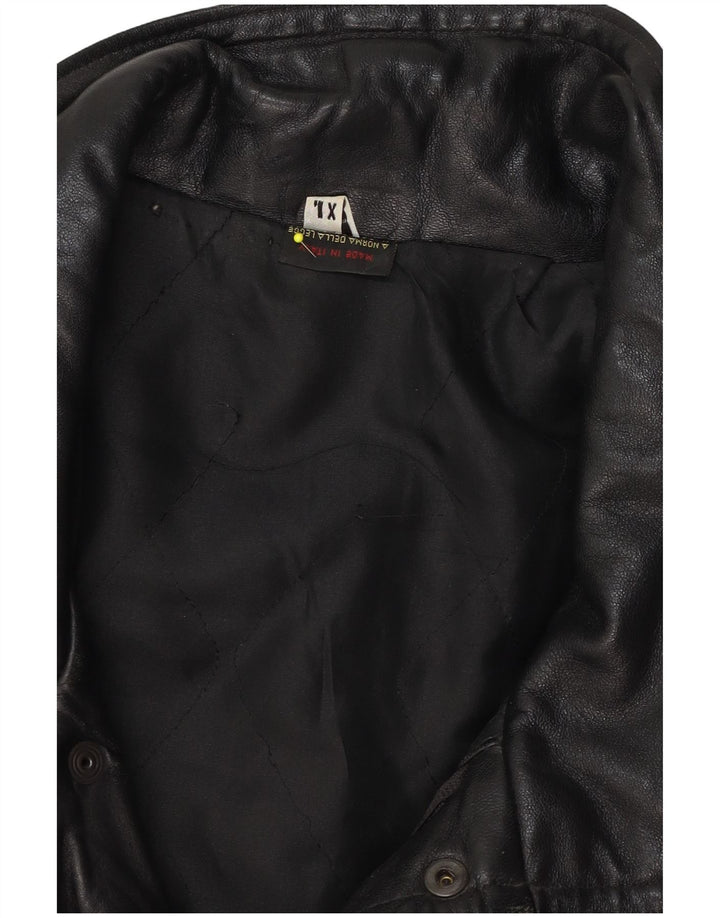 Vintage herre læderjakke UK 42 XL sort læder