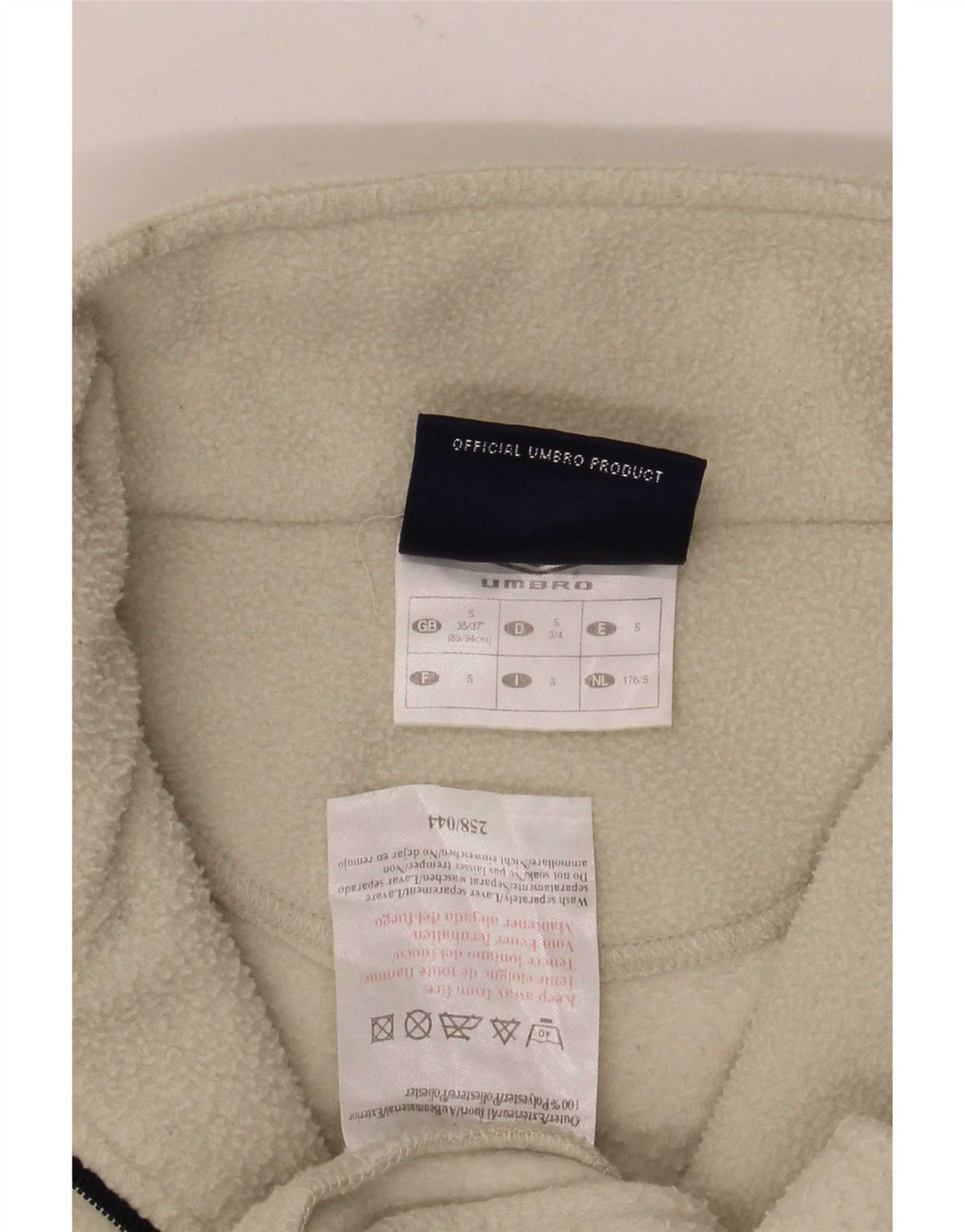Umbro Dame lynlås hals Oversized Fleece Jumper UK 10 Small Off White