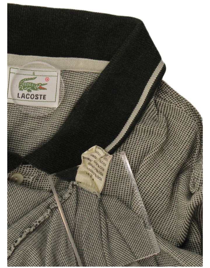LACOSTE Mens Polo Shirt Size 6 XL Grey Spotted Cotton