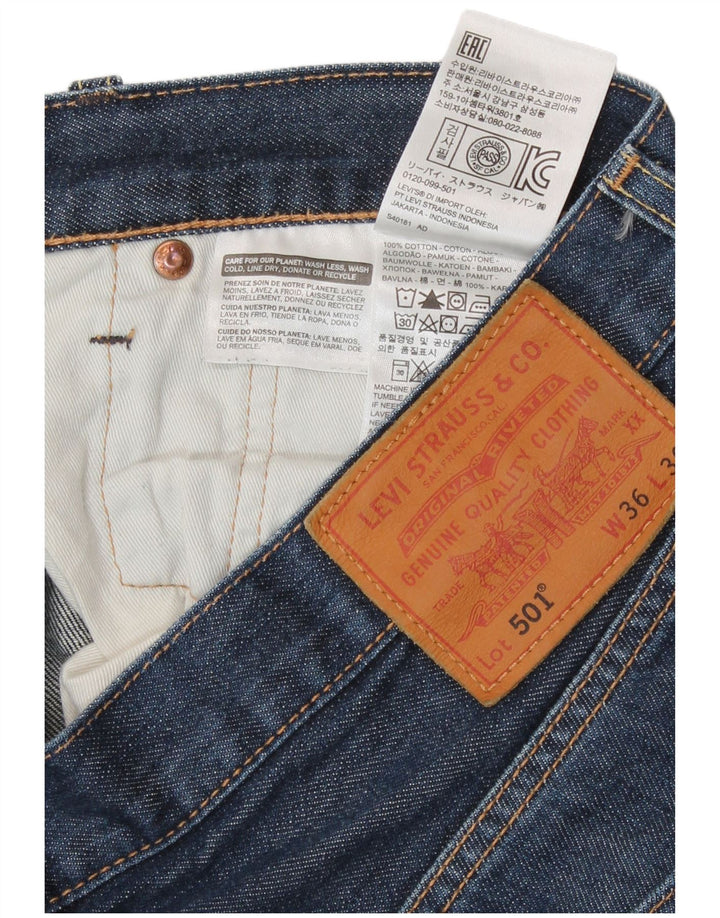 Levi's Herre 501 lige jeans W36 L30 blå bomuld