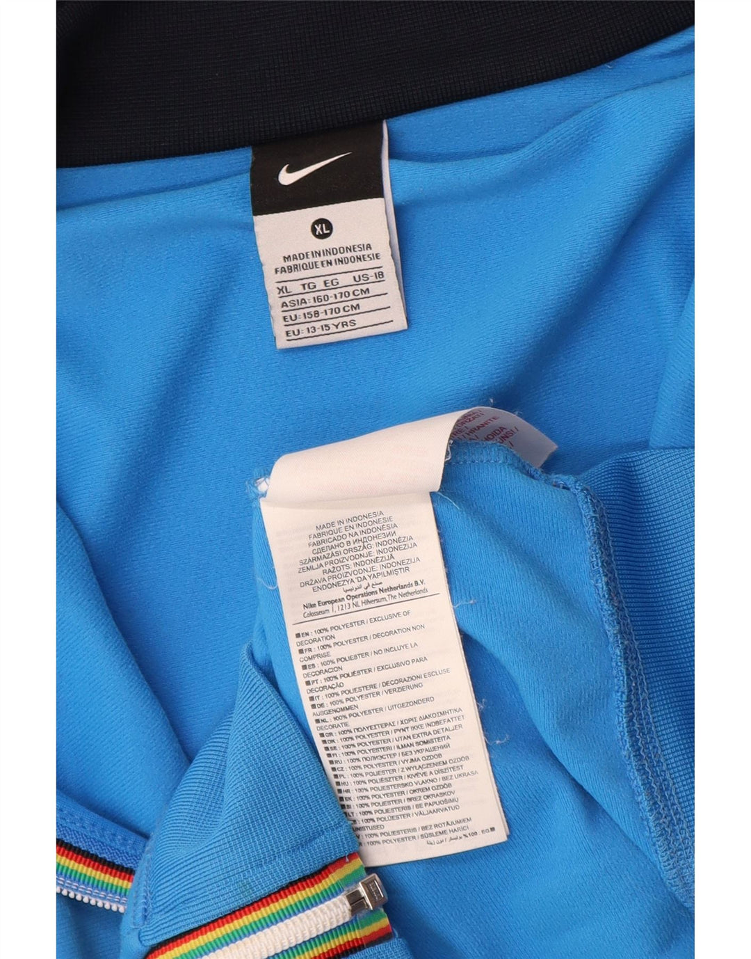 Nike drenge grafisk træningsdragt topjakke 13-14 år XL blå polyester