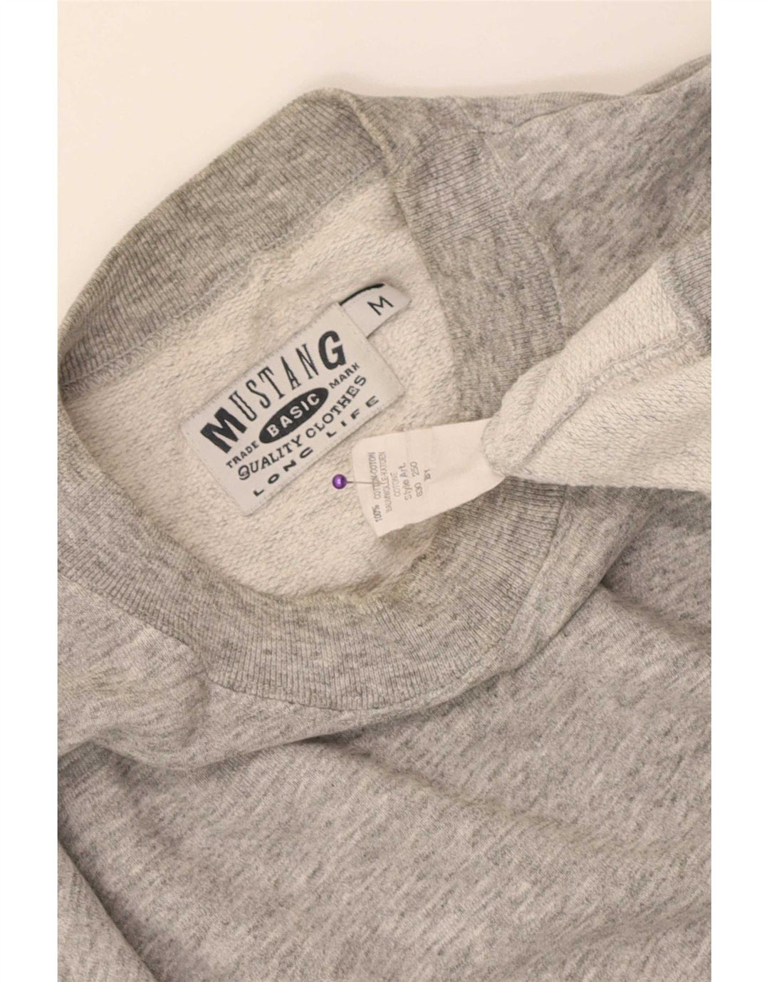 Mustang Herre sweatshirt Jumper Medium Grey Flecked Bomuld