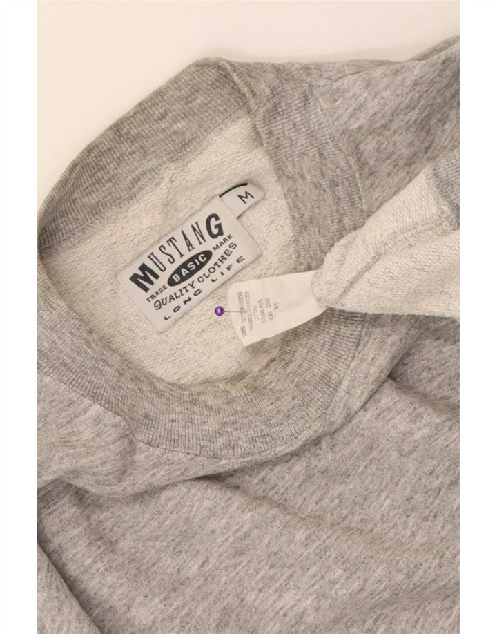 Mustang Herre sweatshirt Jumper Medium Grey Flecked Bomuld