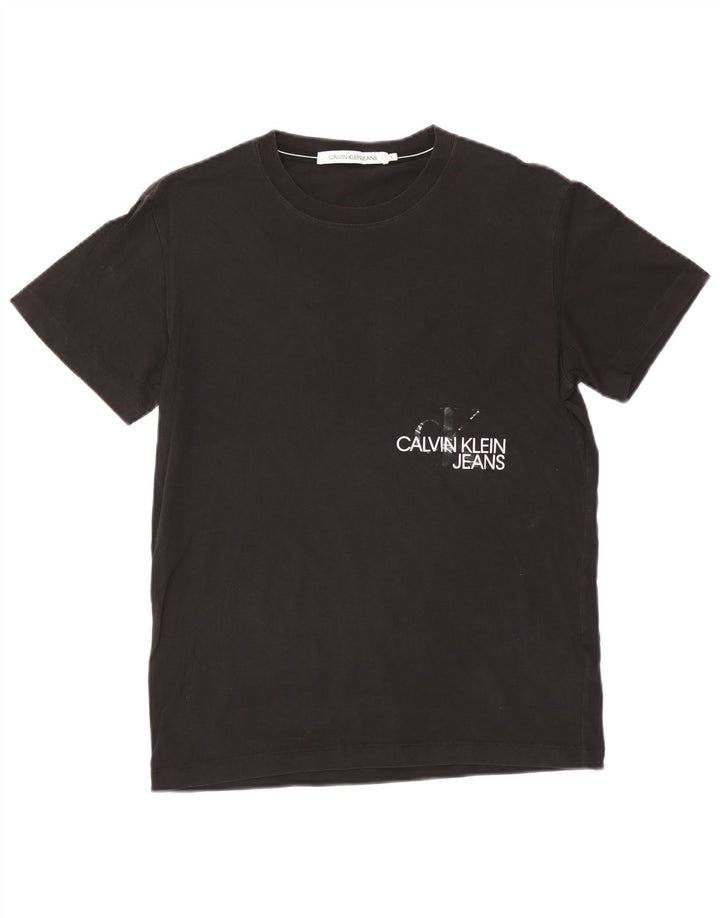 CALVIN KLEIN JEANS Herre grafisk T-shirt Top Lille sort bomuld